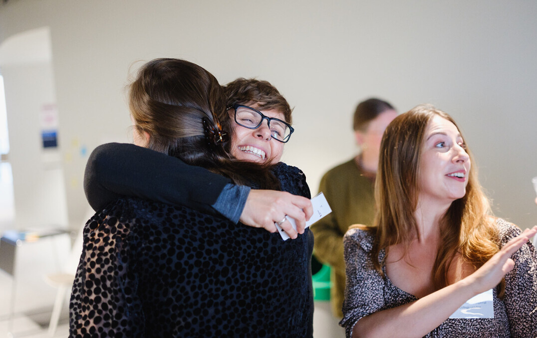 Hugs at Climate Cares launch