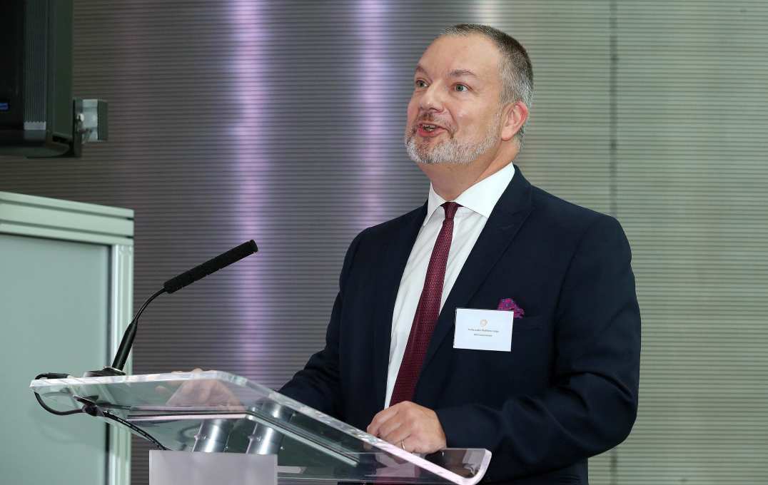 Ambassador Lodge, Minister and Ambassador of Great Britain and Northern Ireland to UNESCO giving his keynote speech before presenting the awards.