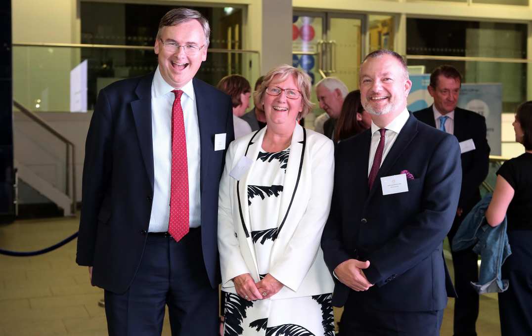 The Imperial Team: John Neilson College Seceretary, Anne Barrett College Archvist & Corporate Records Manager and member of the UNESCO UK Memory of the World Committee with UNESCO Ambassdor Lodge.