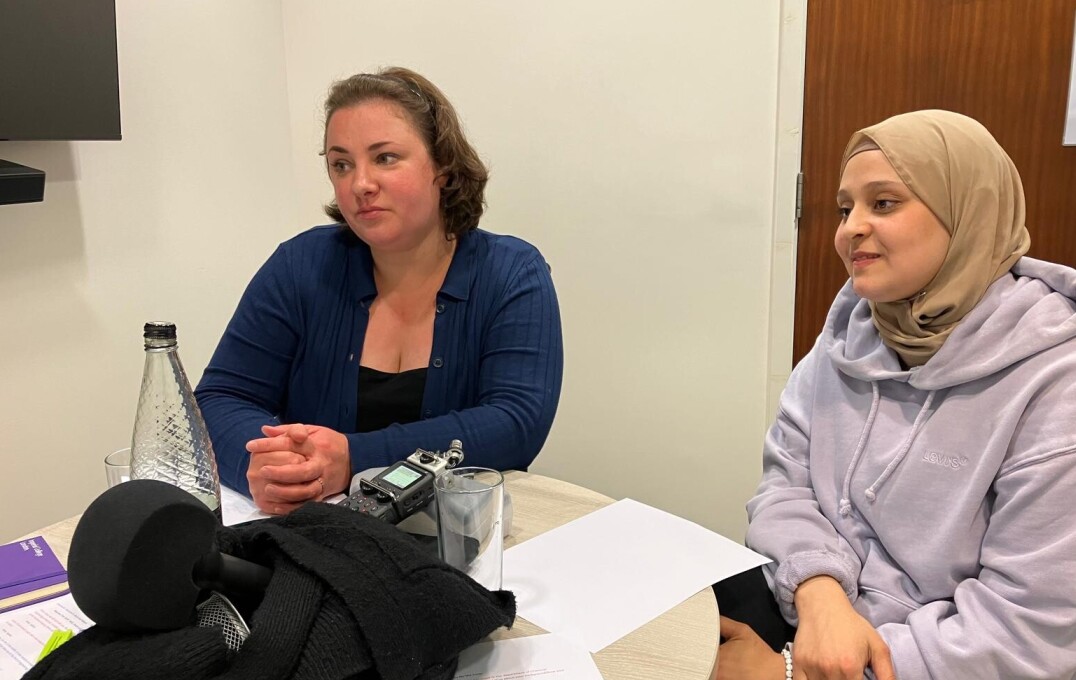 Two woman at a table