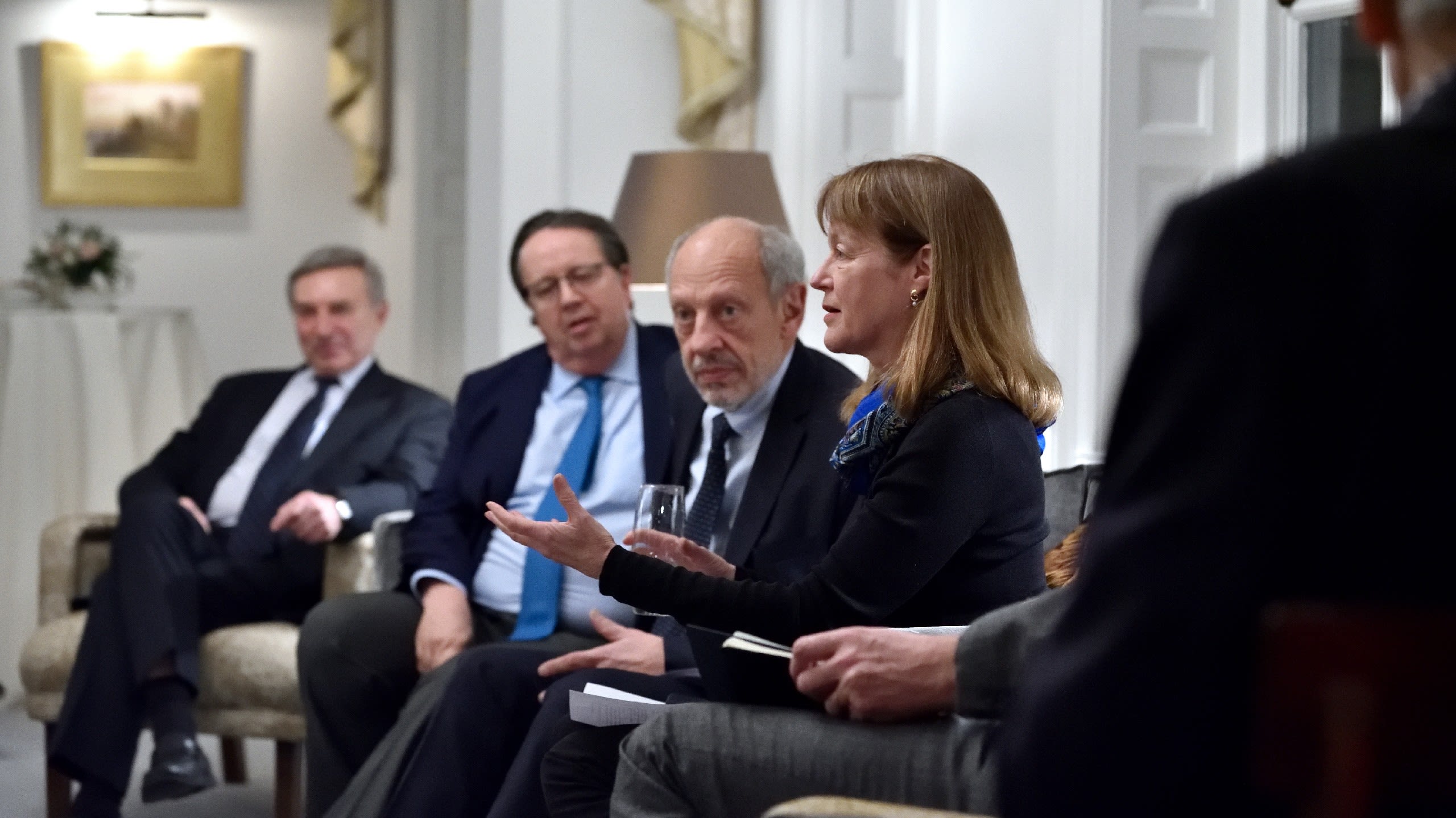 Alice speaking to high profile guests