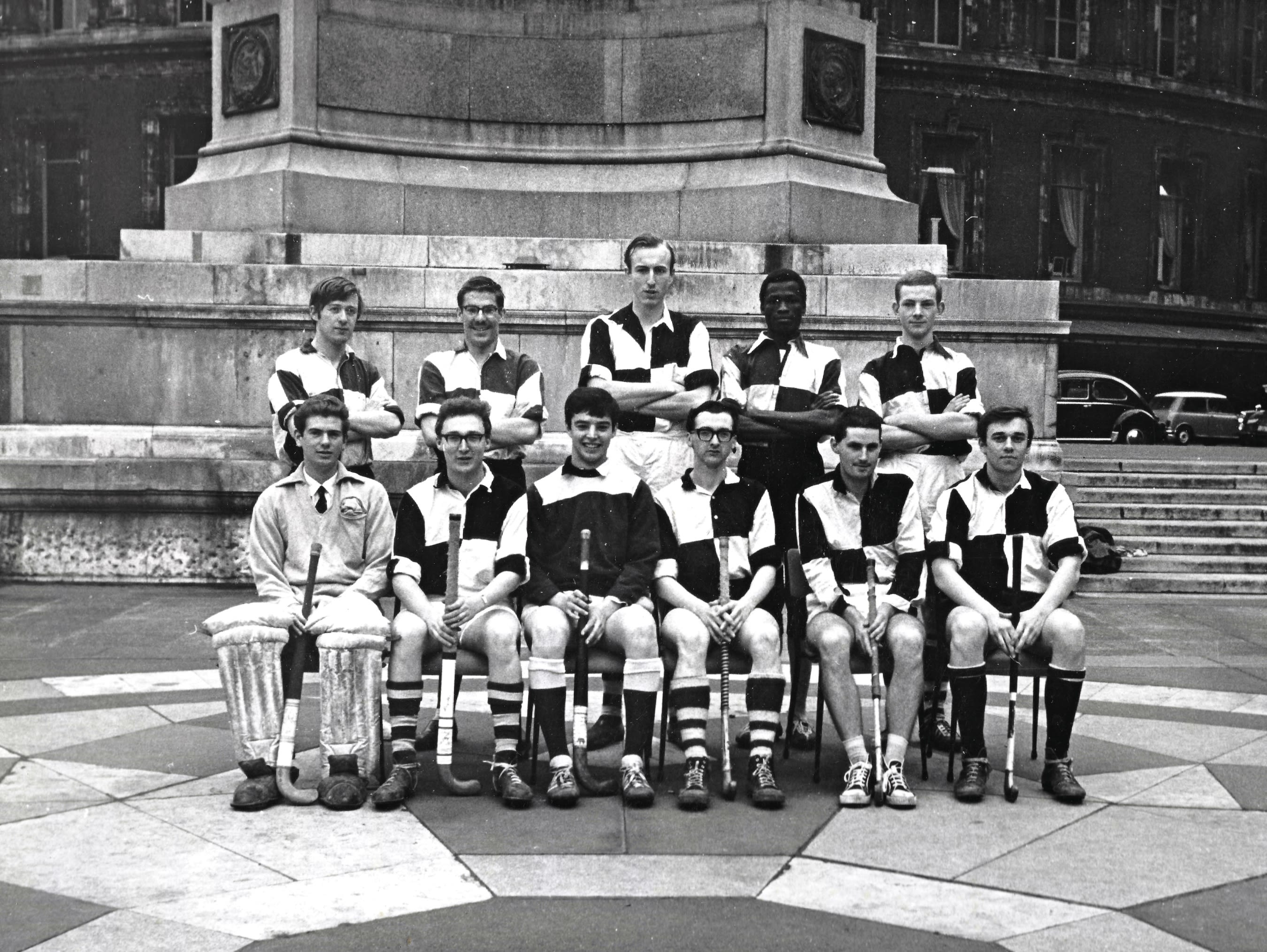 RSM rugby team in 1966 on the steps of the Royal Albert Hall