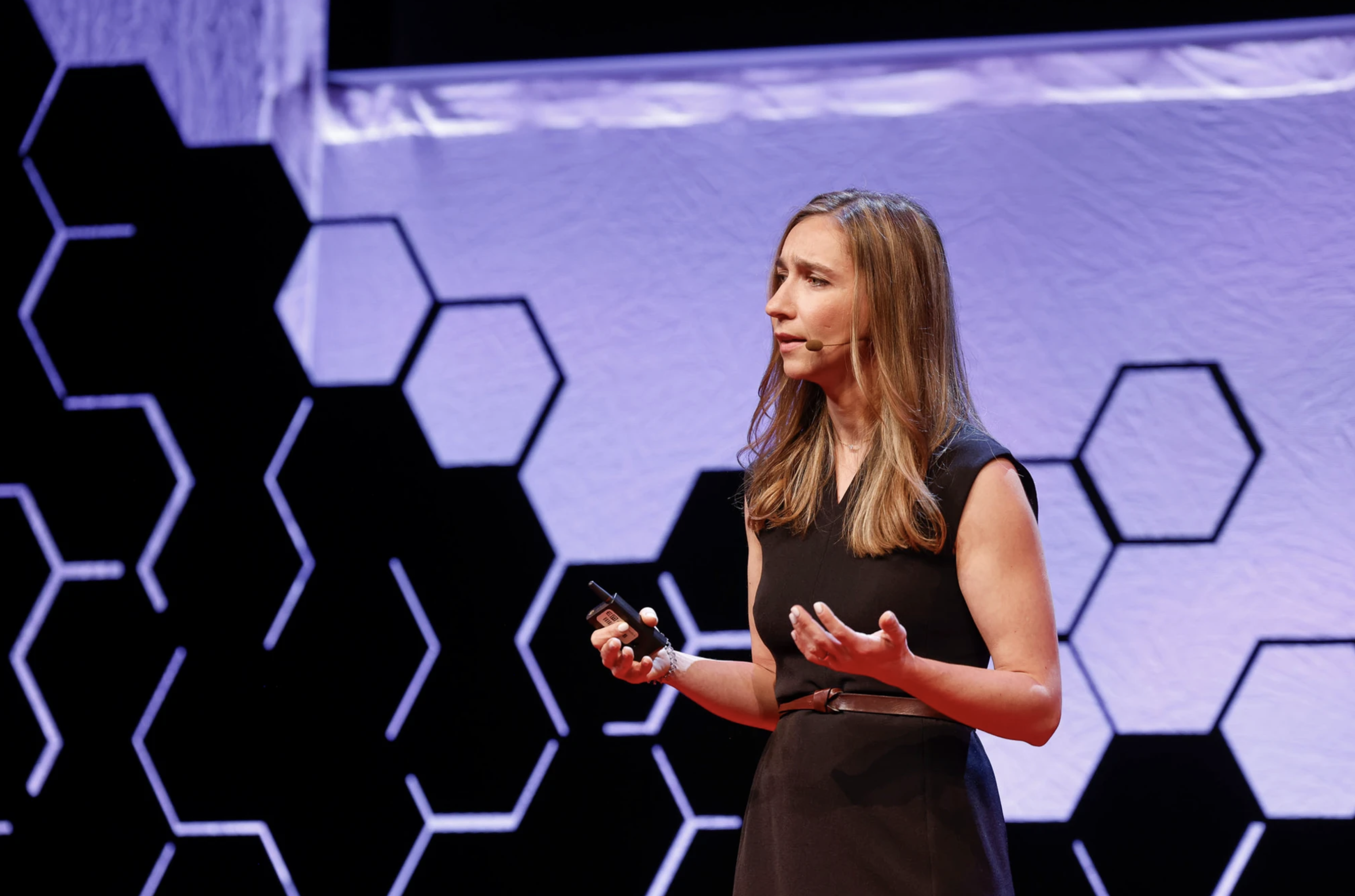 Professor Phebe Vayanos speaking at the inaugural TED AI event in October 2023