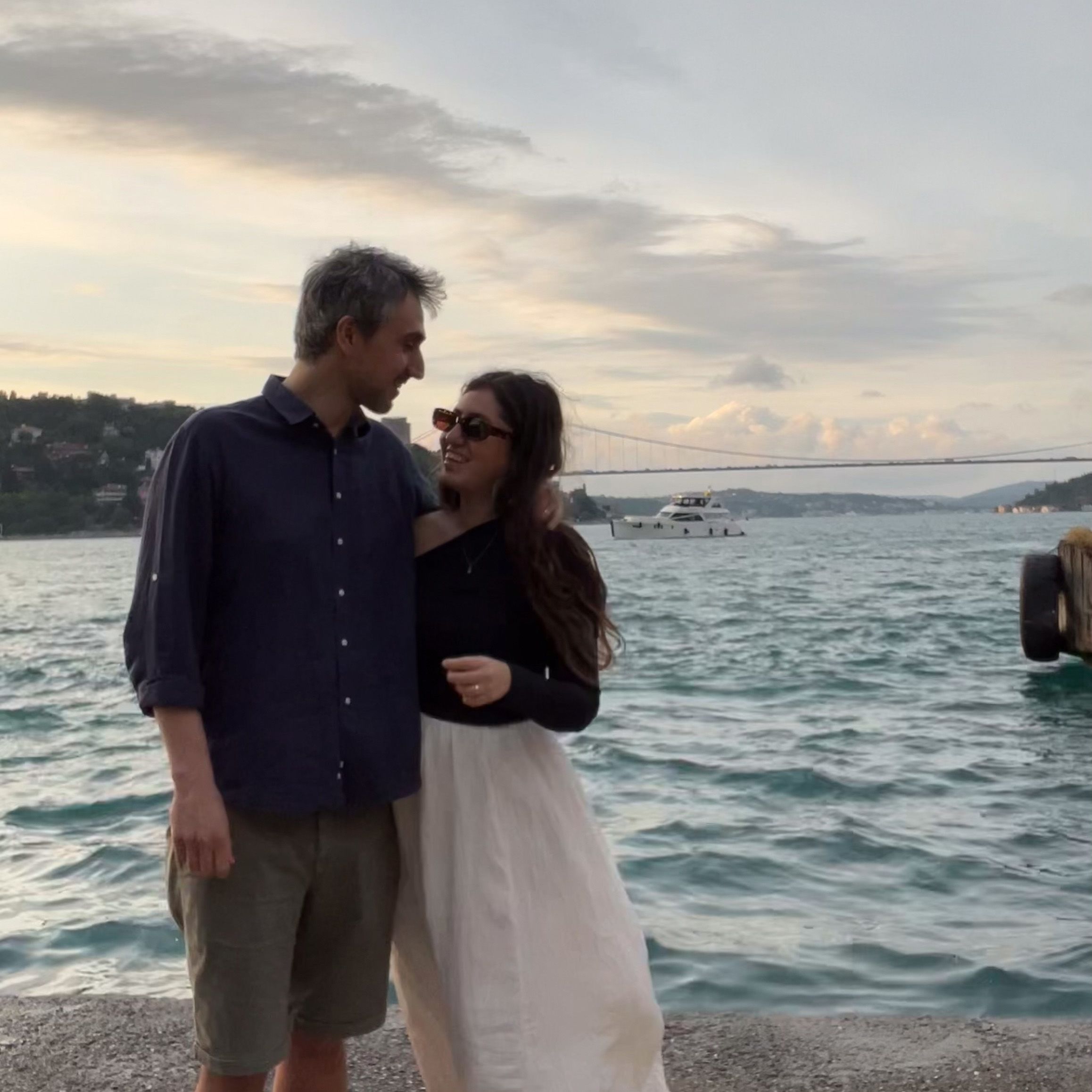 Gökhan and his wife Nurgül near the Bosphorus in Istanbul, Turkey.