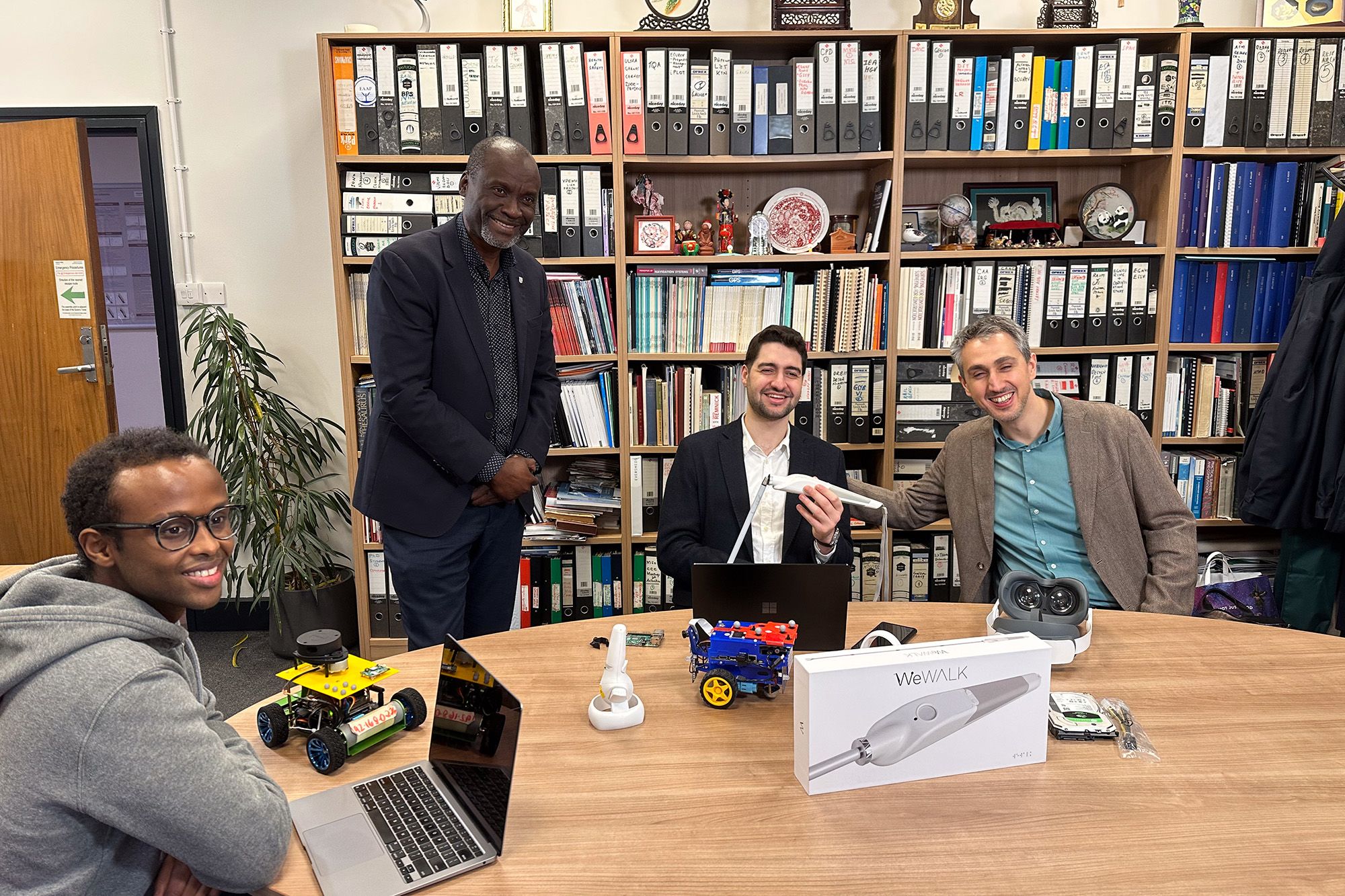 Professor Washington Yotto Ochieng hosting WeWalk and Imperial project teams in this room at Skempton Building.