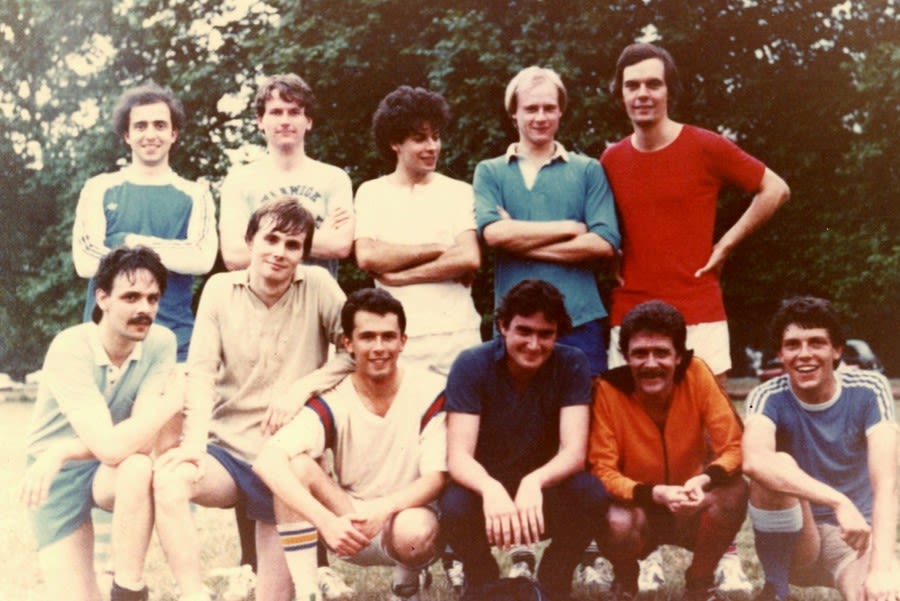 A group of 11 people - the 1981 Management Science football team