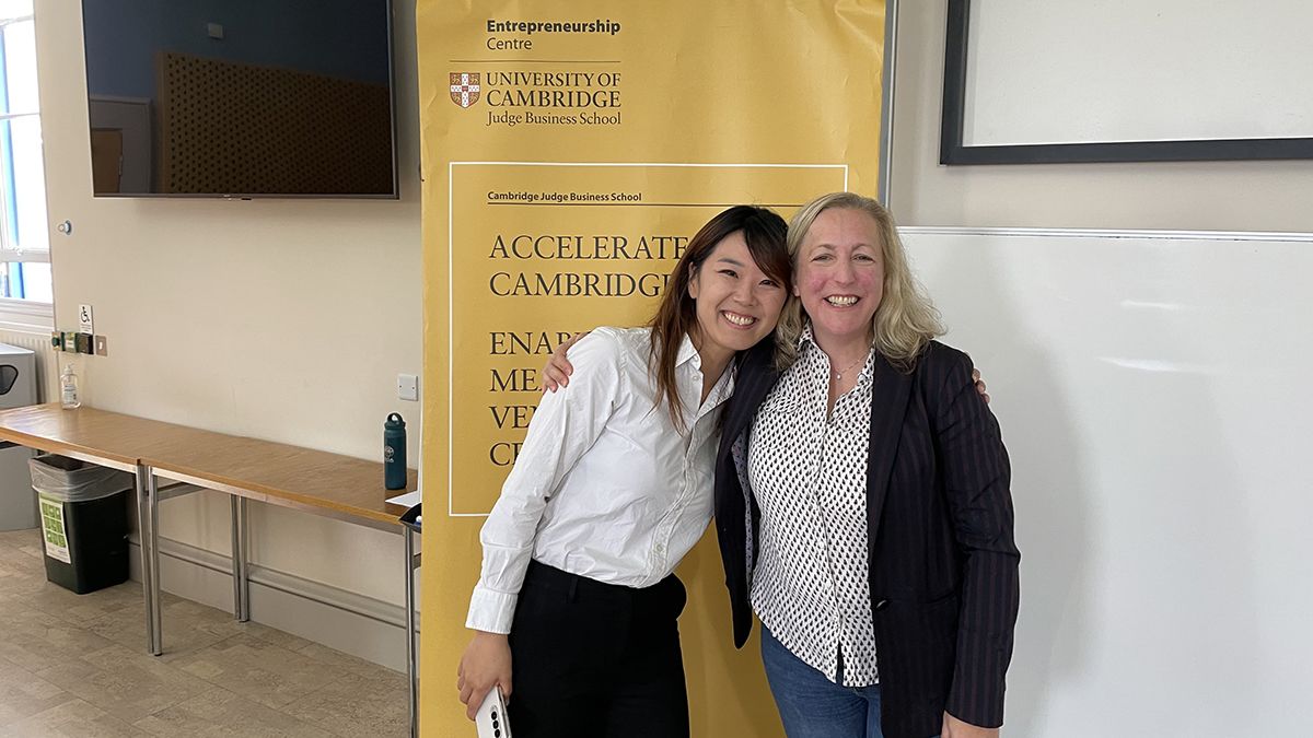 Lucy with a fellow founder at Cambridge Judge Business School 
