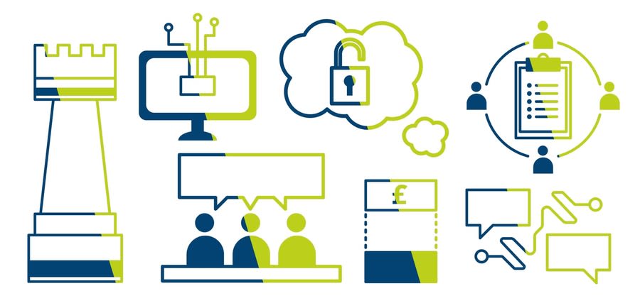 a group of icons of different types of computer