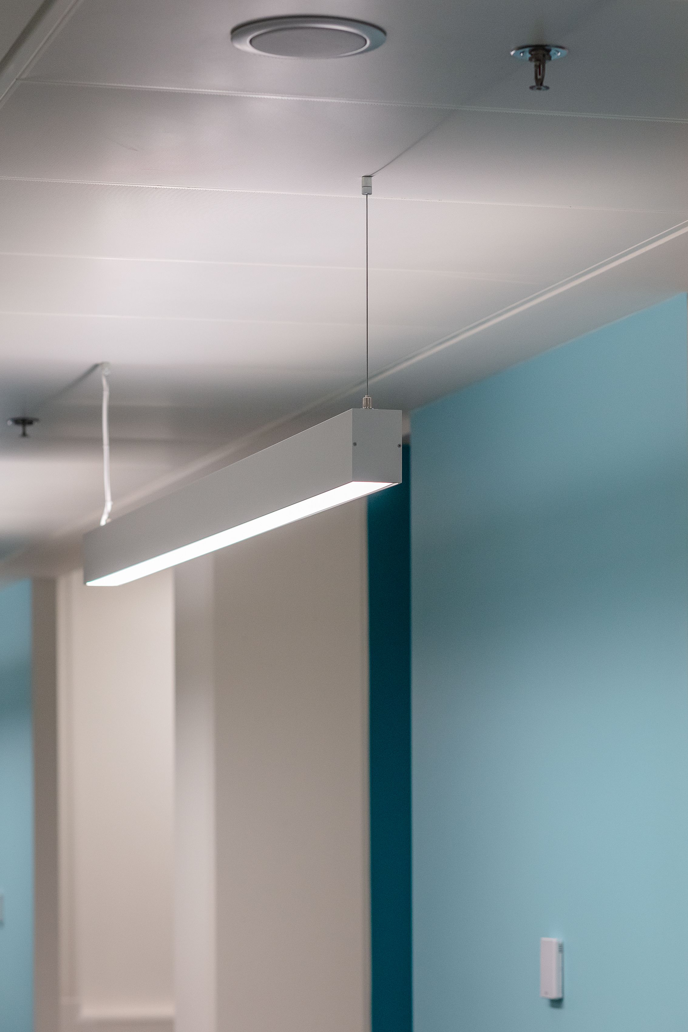 A close up of LED feature strip lighting 