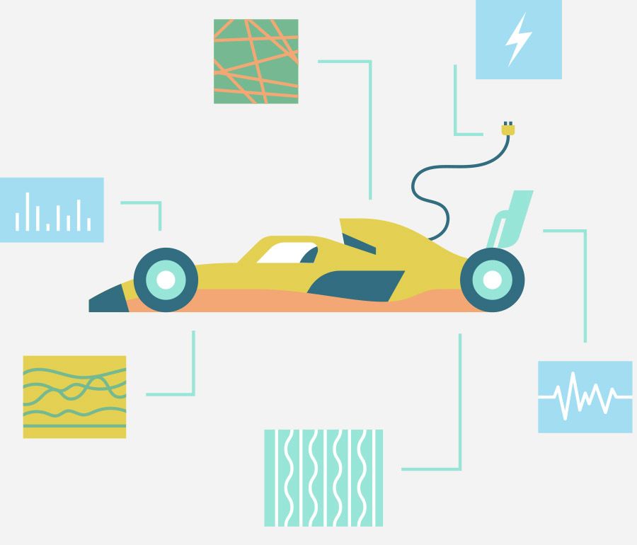 Illustration of a race car