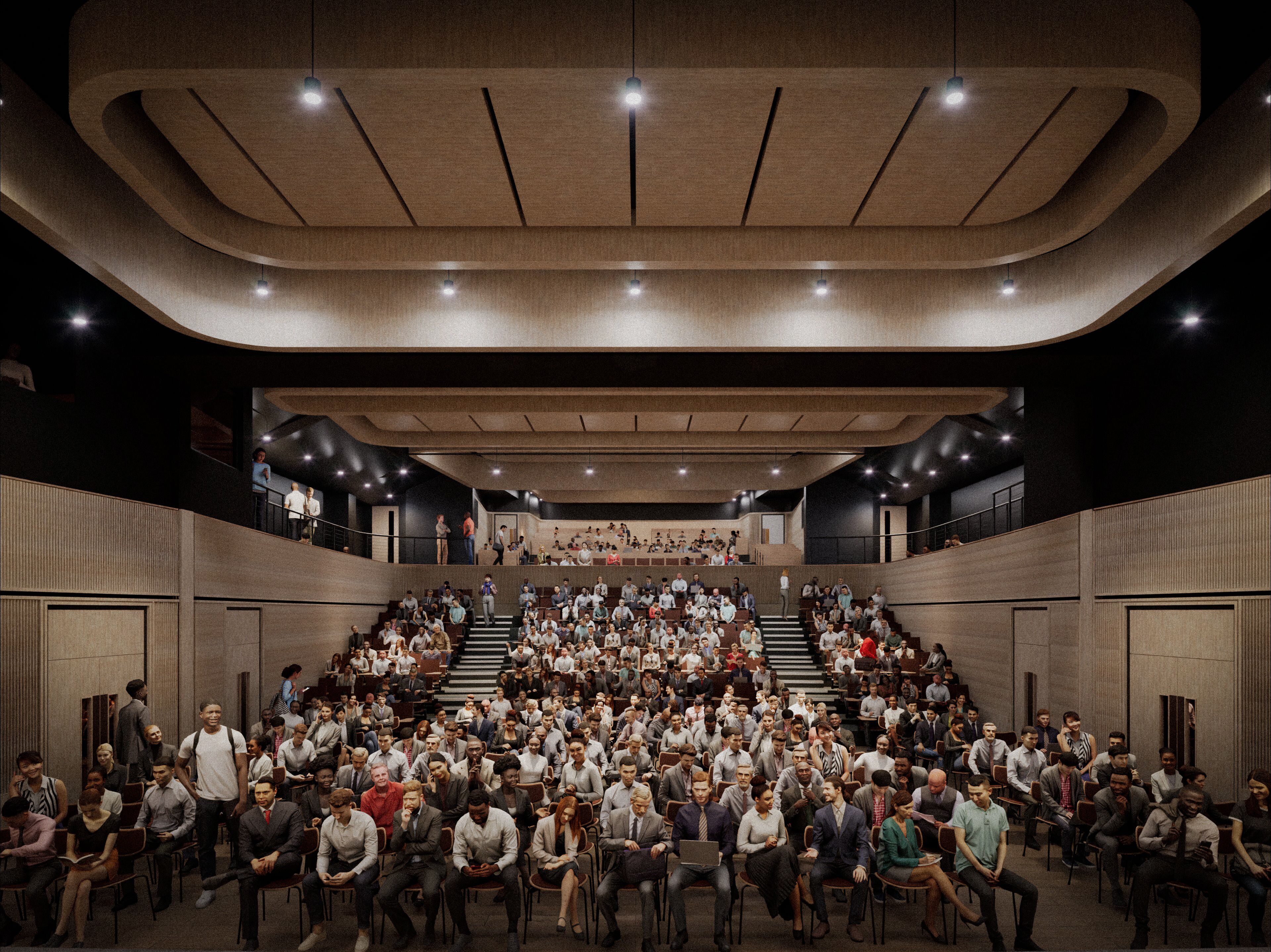 An artist's impression of the Great Hall in large event mode.