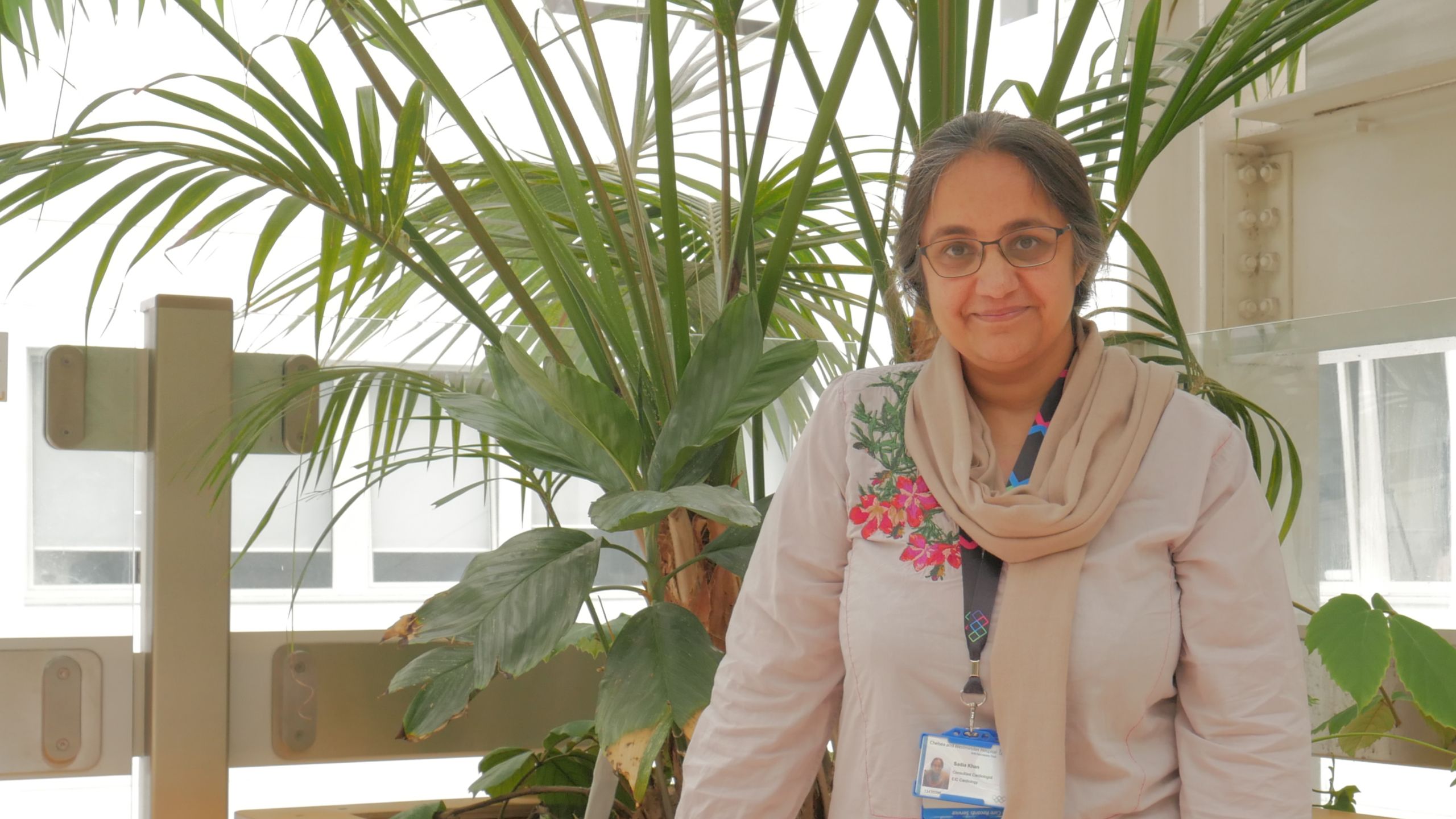 Dr Sadia Khan posing at Chelsea and Westminster Hospital