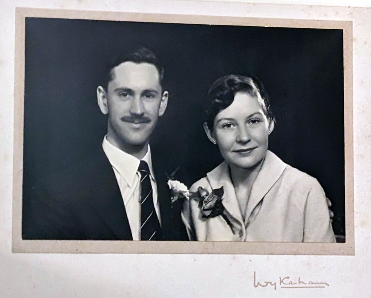 John with his late wife Edith on their wedding day 