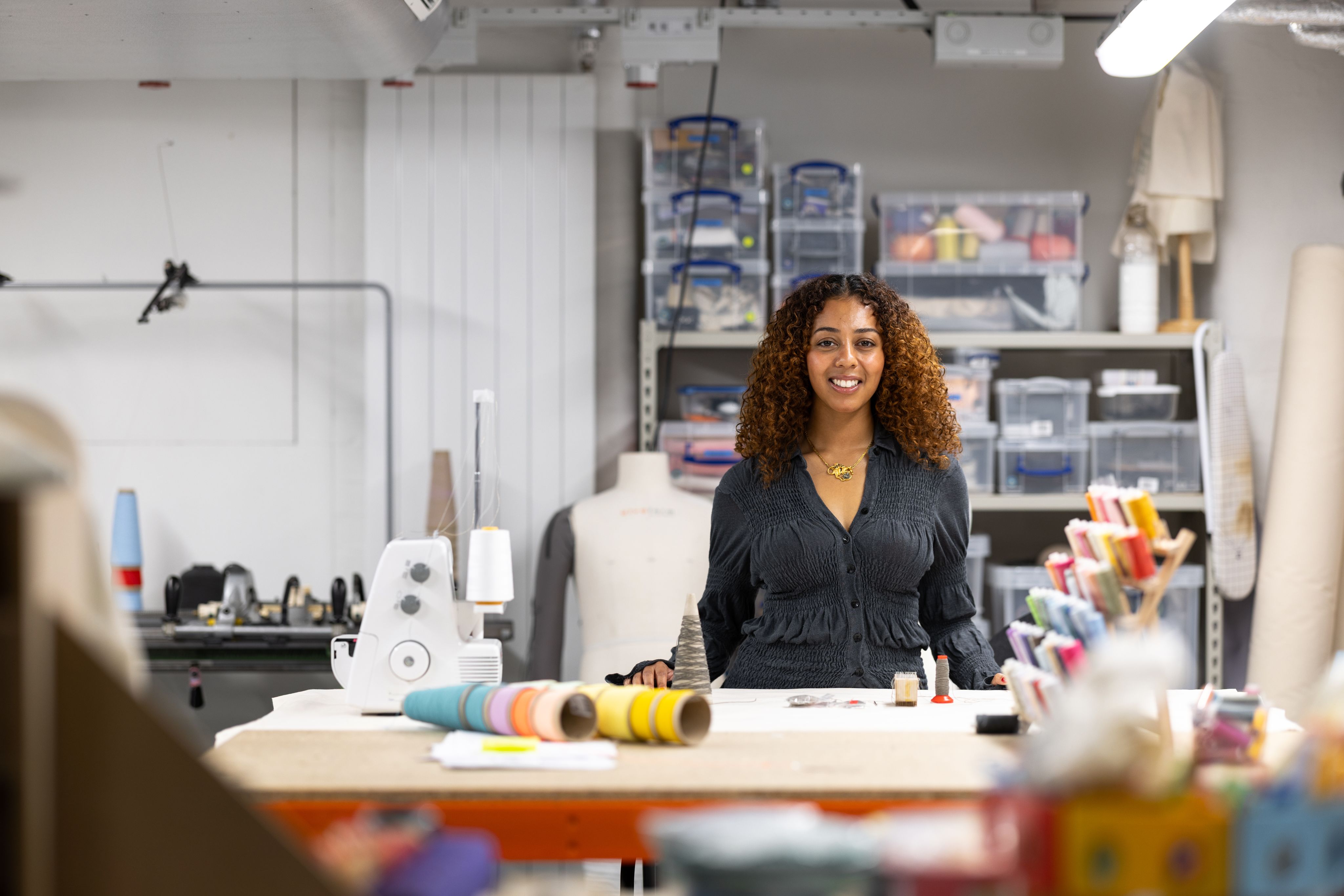 PhD student Maya Thabal Herron is researching the development of triboelectric textiles 