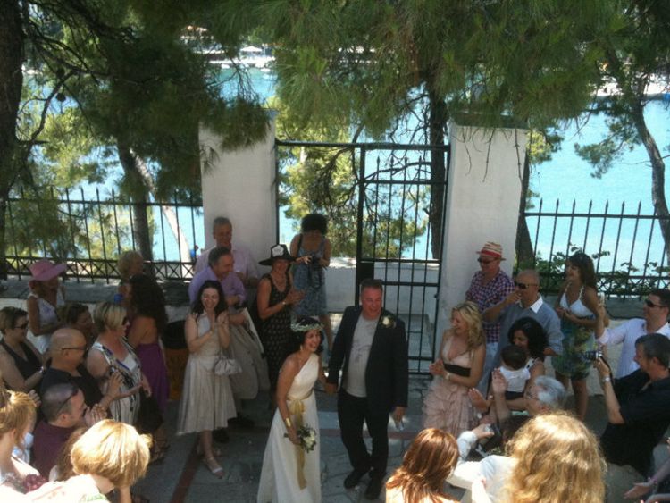 Katerina and guests at wedding