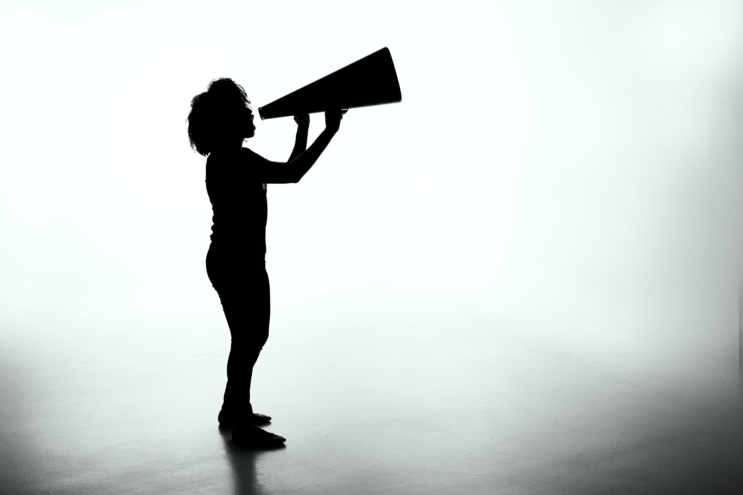 women with megaphone