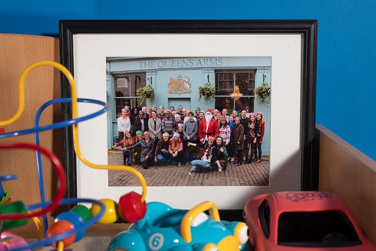 Framed photo of colleagues