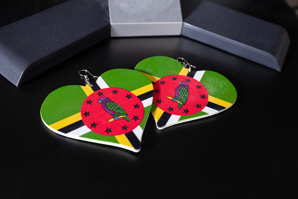 earrings with Dominican flag