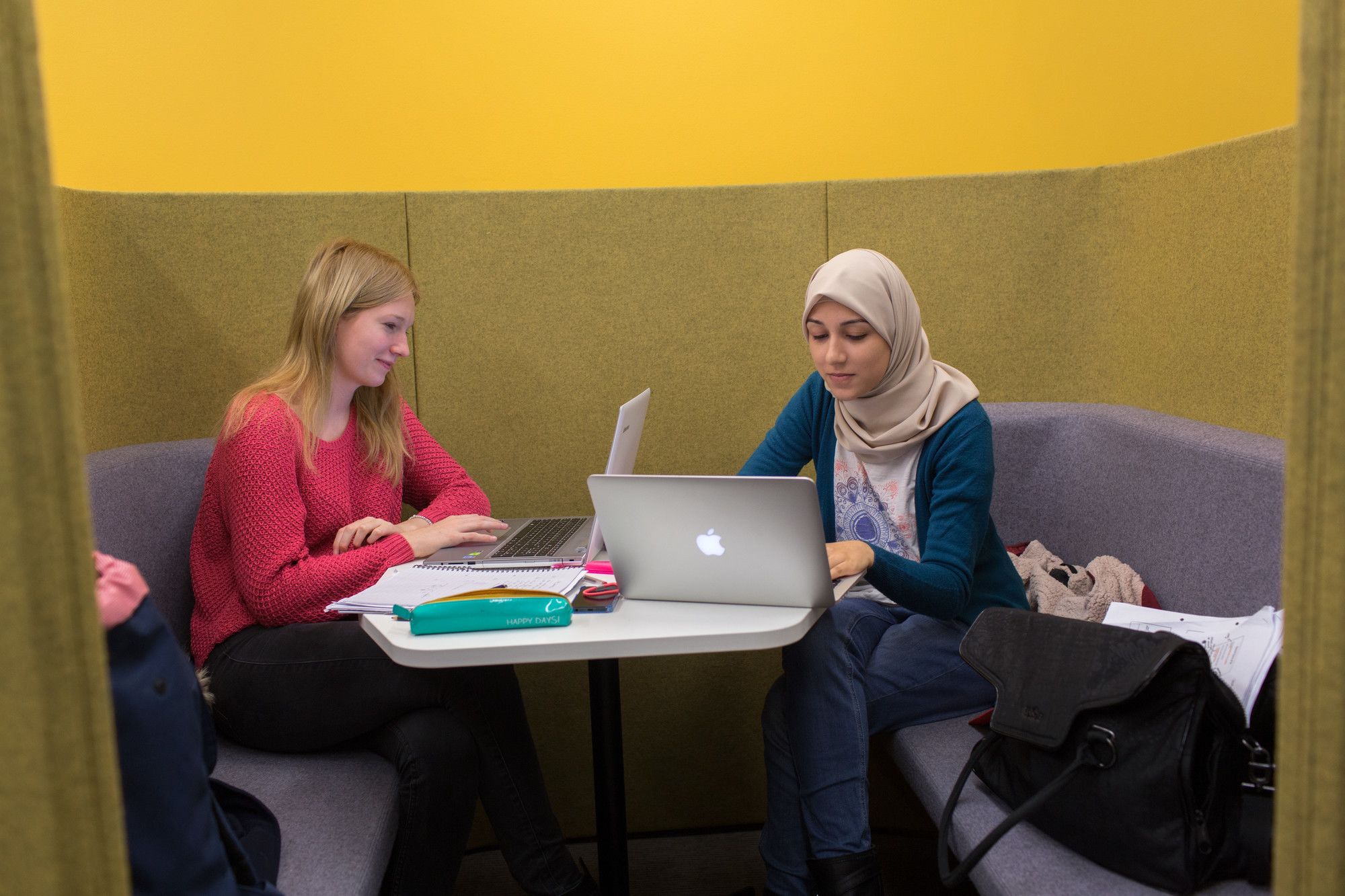 Two students studying in the Central Library.