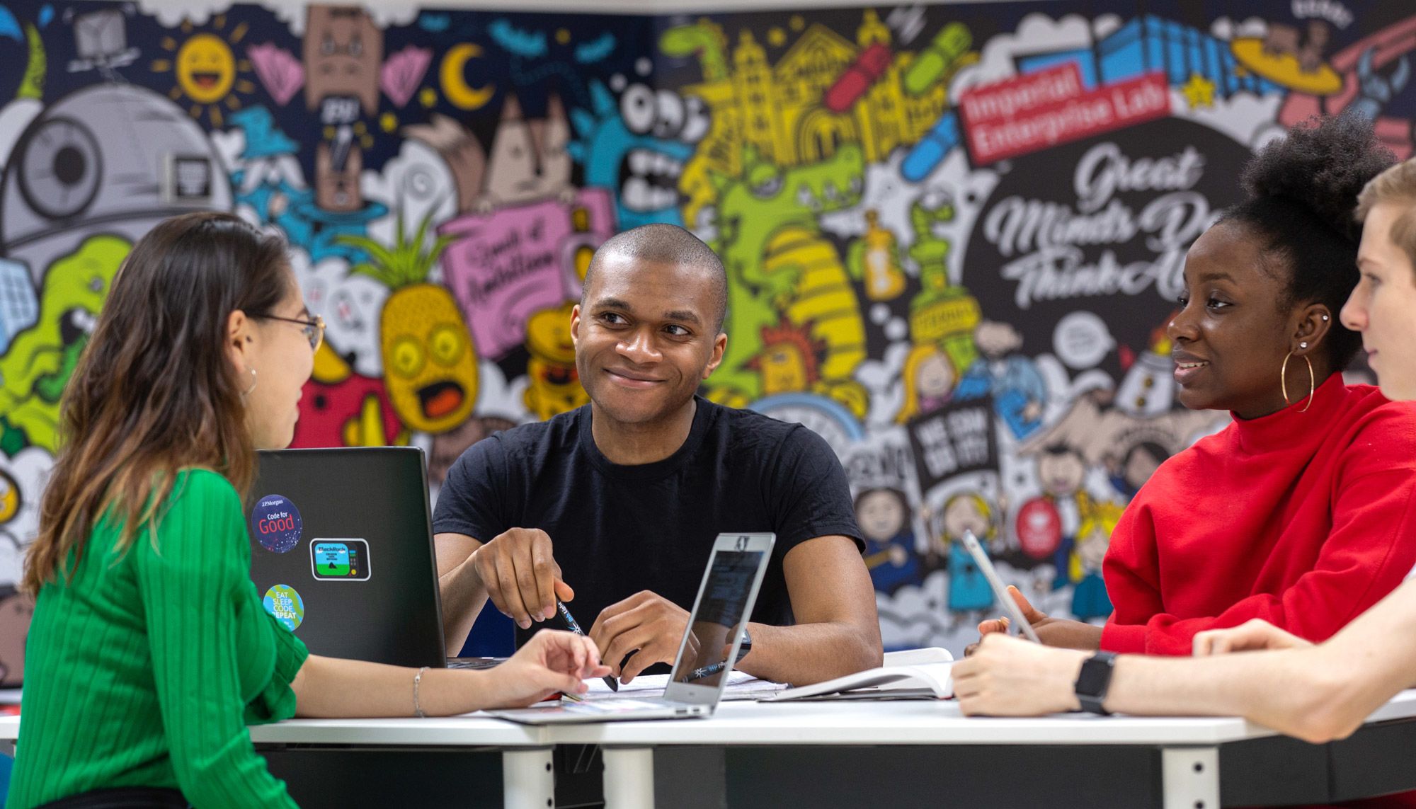Students in the Enterprise Lab on our South Kensington Campus.