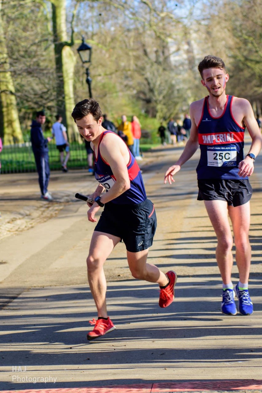 Cai running with Imperial College London Athletics Club.