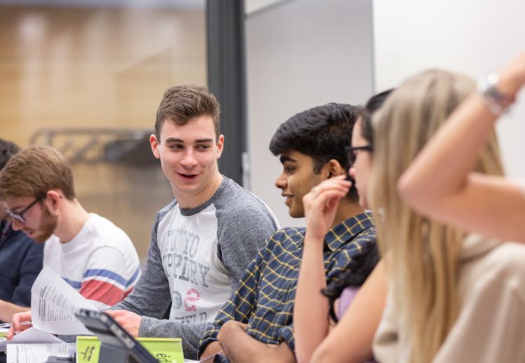 Students in a classroom.