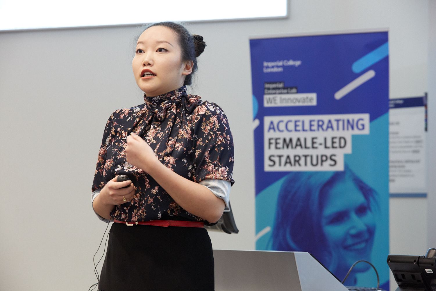 Olivia presenting at a female-led startups event.