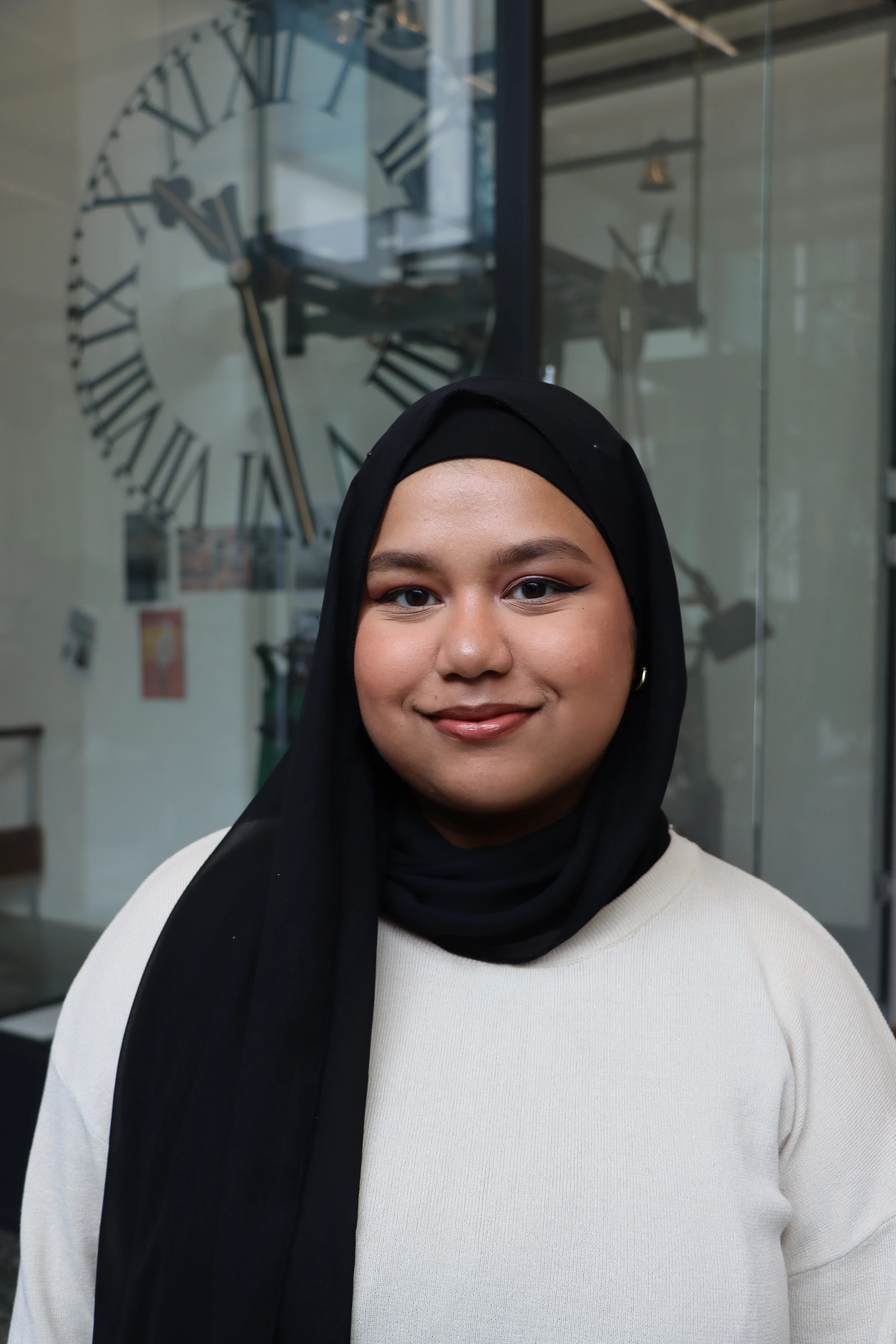 Fargena smiling at the camera.