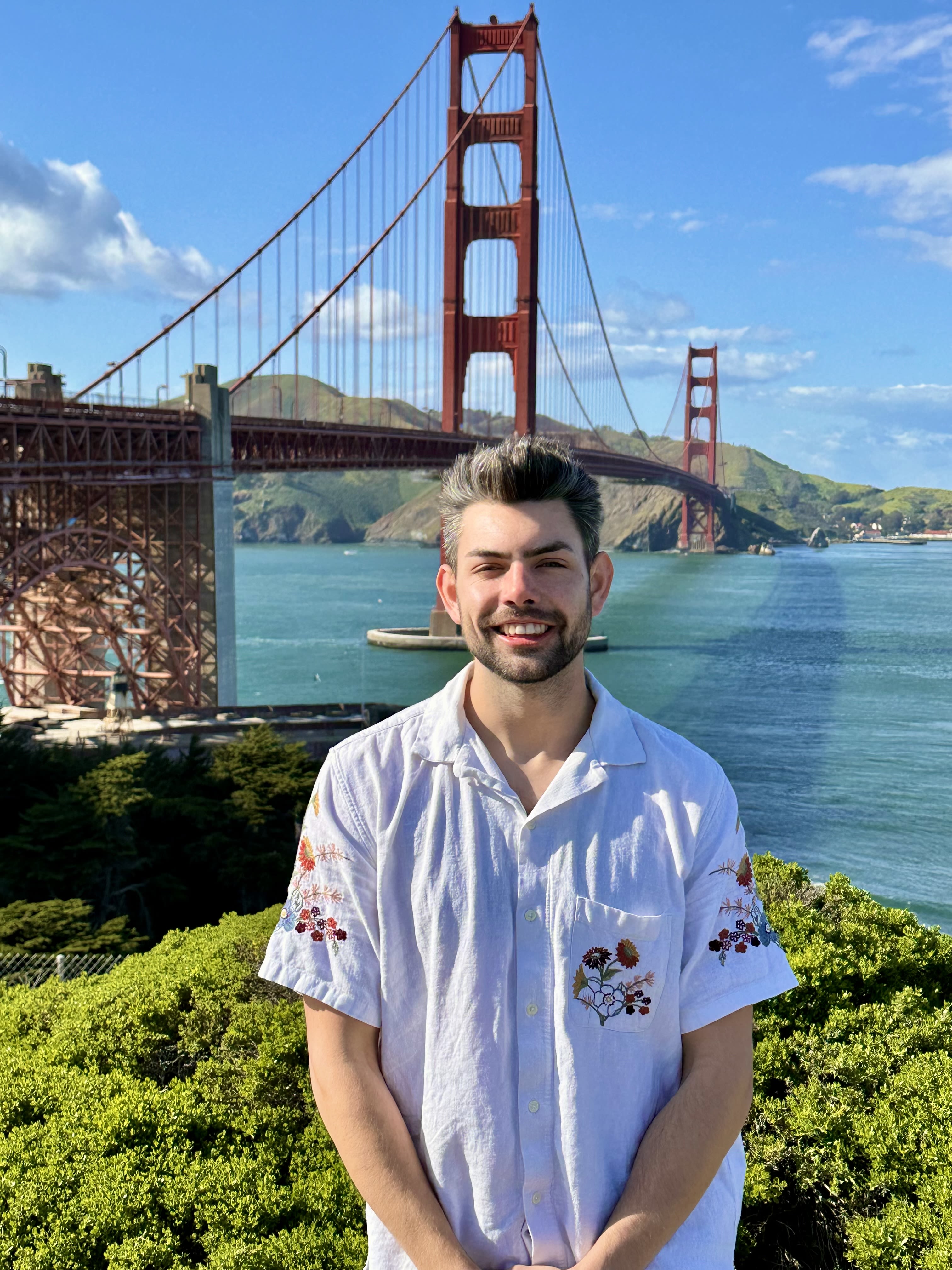 Kyle standing in front of the Golden Gate Bridge in San Francisco