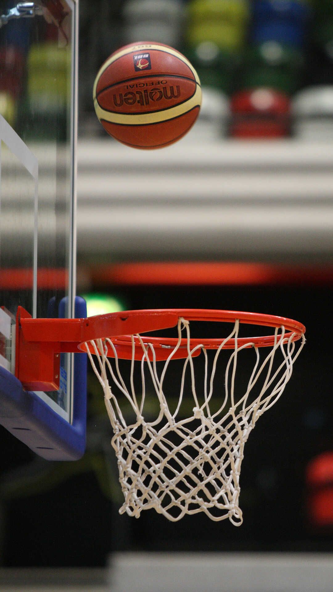 Basketball and basketball net.