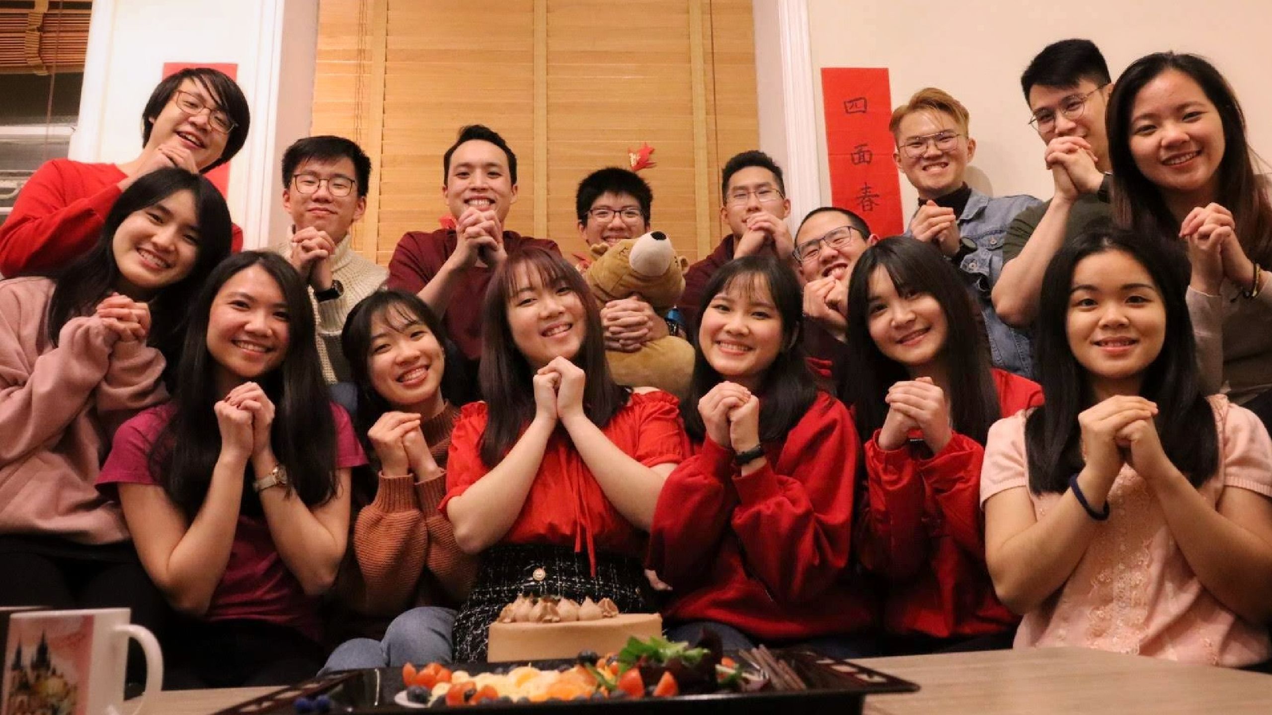 Max and friends celebrating new year.