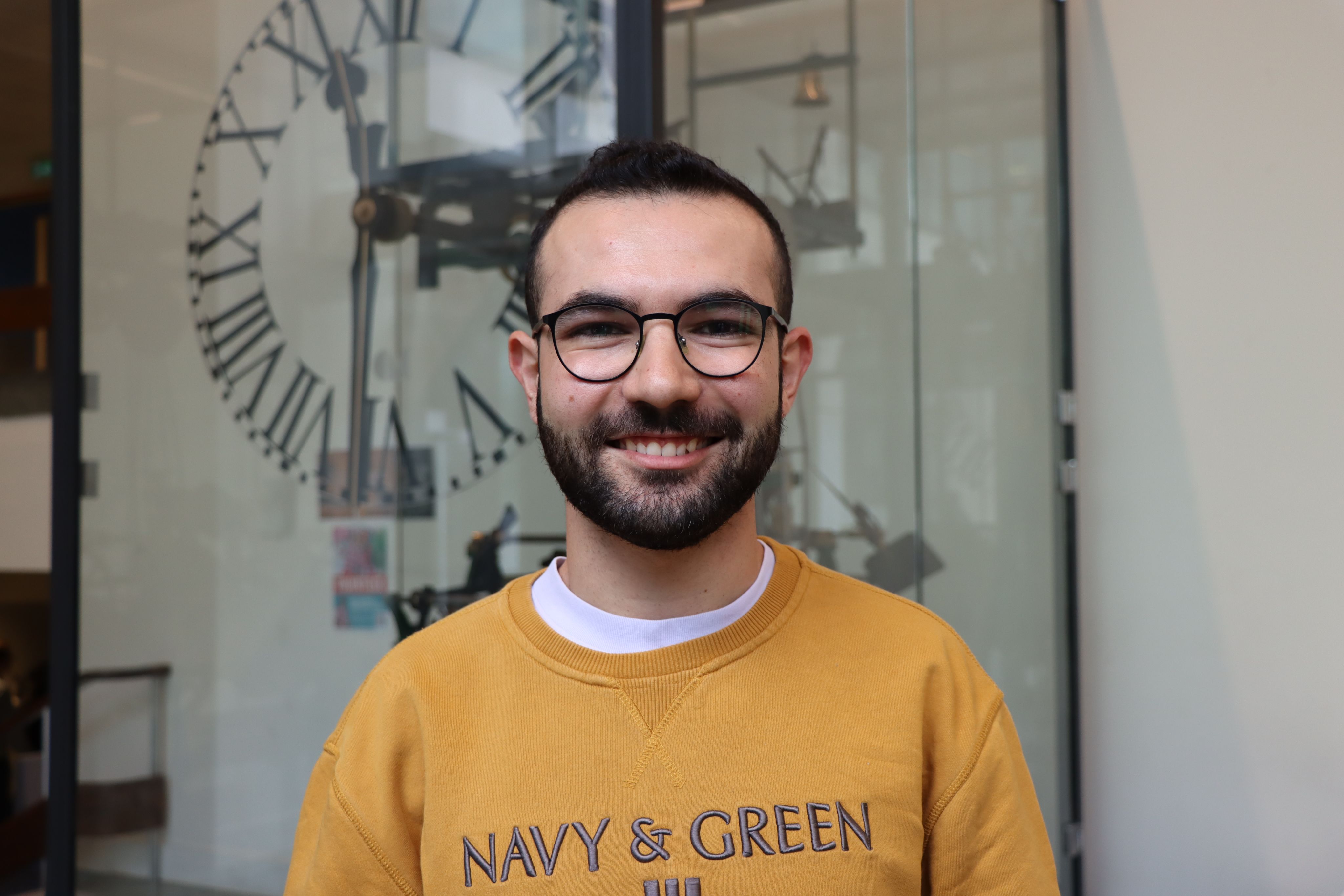 Neo smiling at the camera.