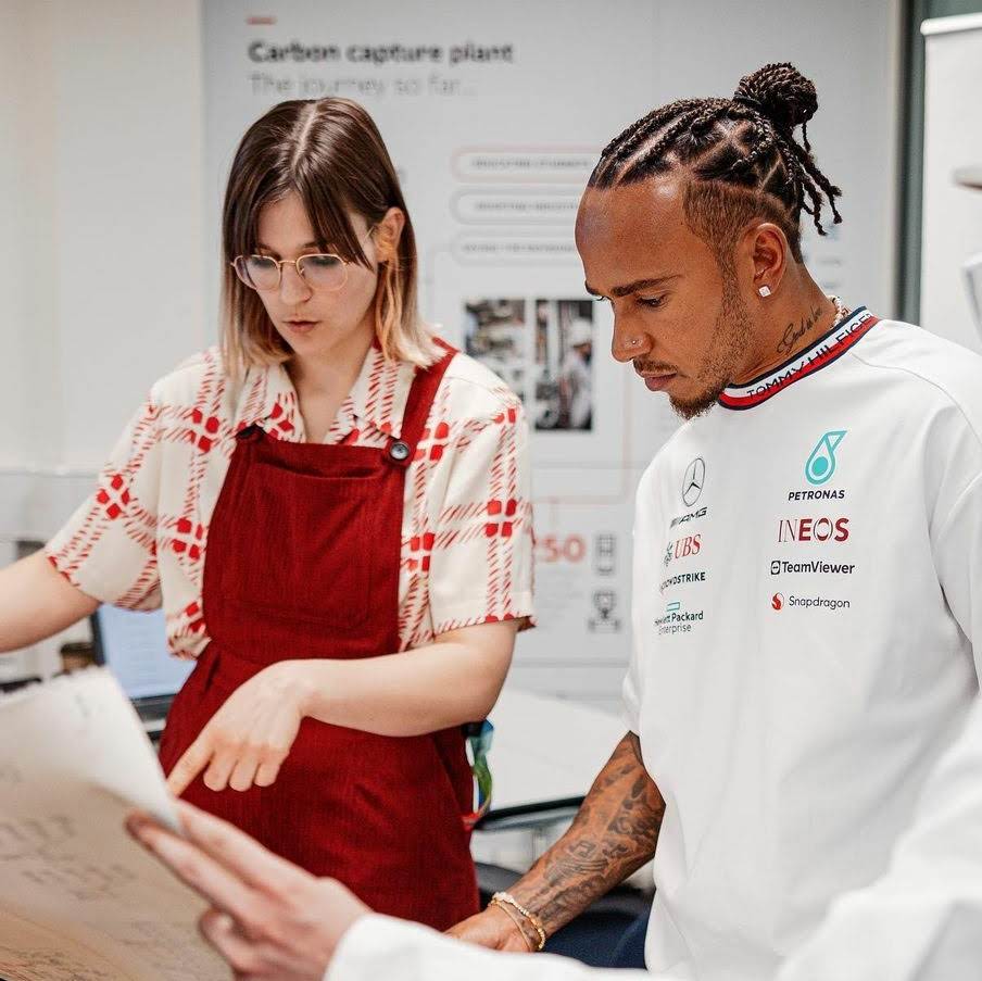Paulina with Formula One Word Champion Lewis Hamilton