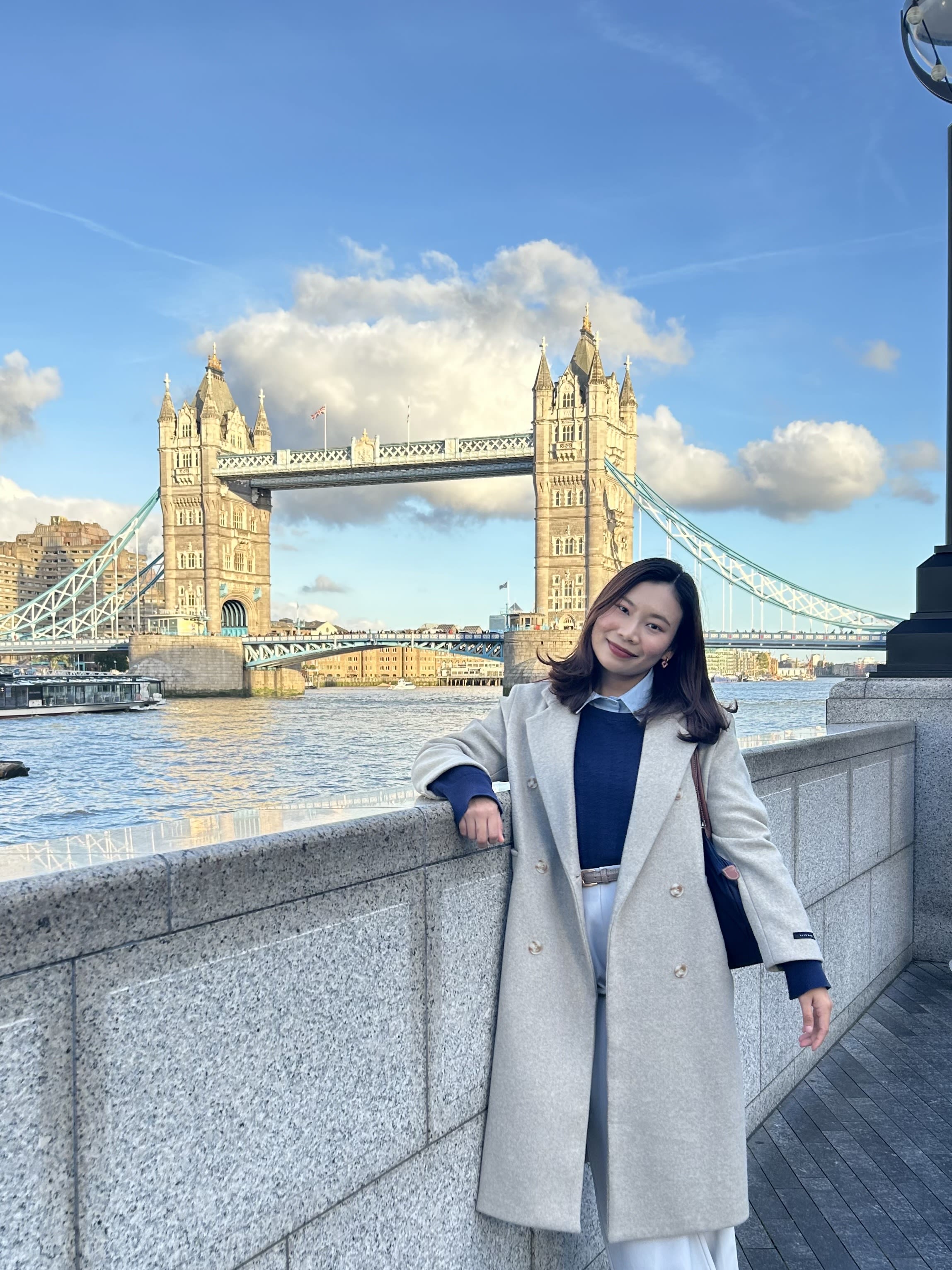 Rose posing in front of Tower Bridge 