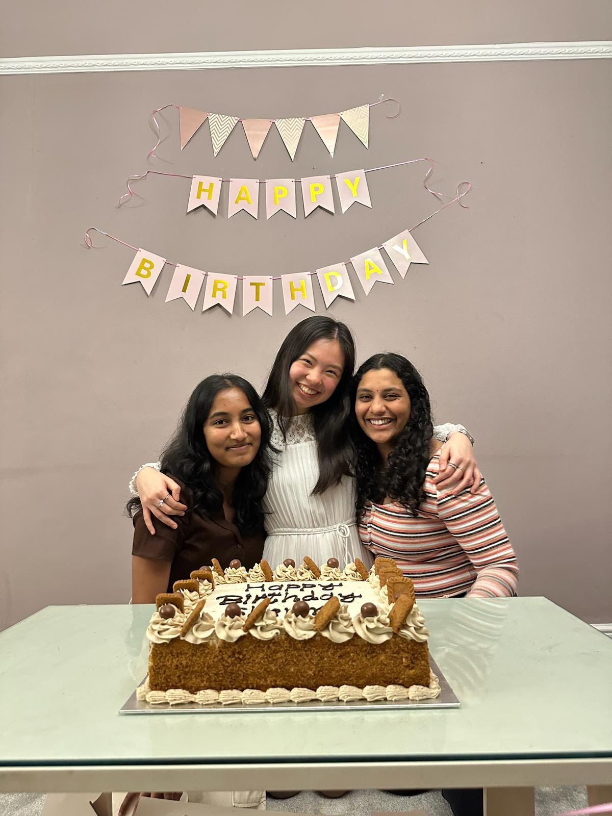 Shermaine celebrating her birthday with flatmates