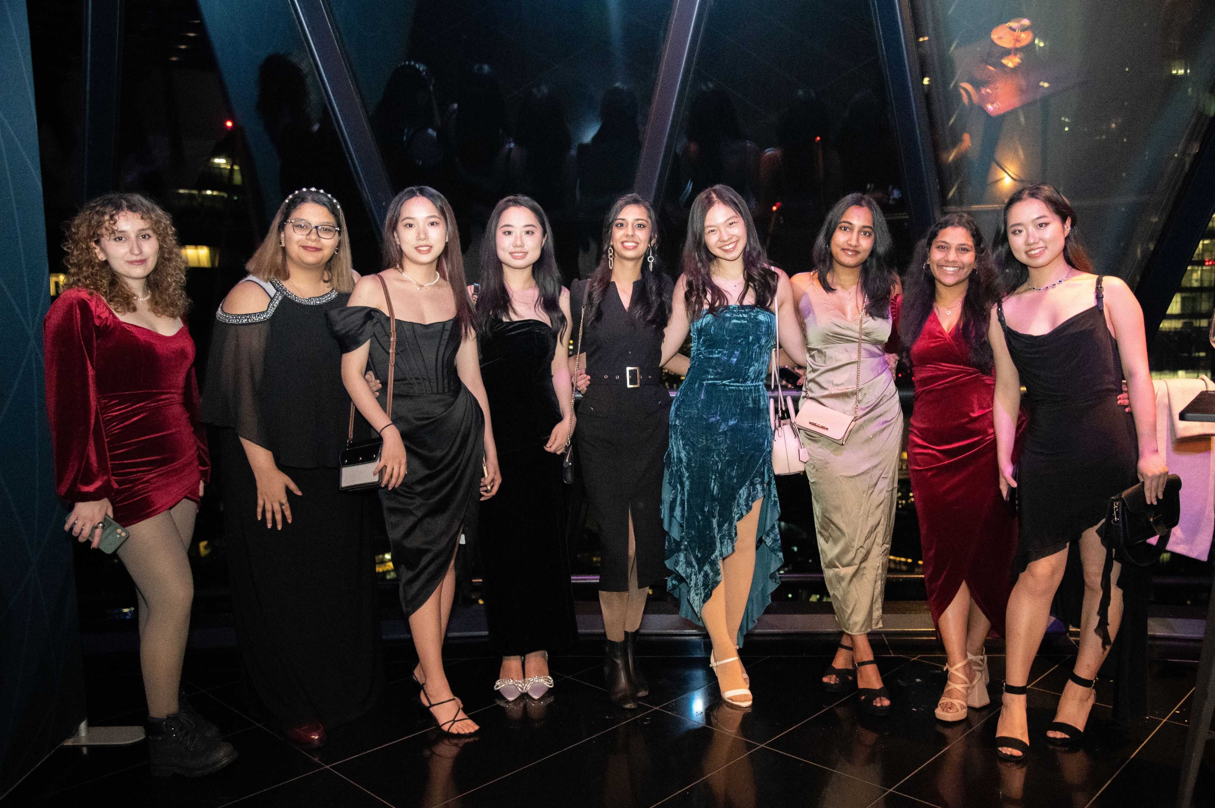 Shermaine and the Electronic Engineering Society at formal event at the Gherkin.