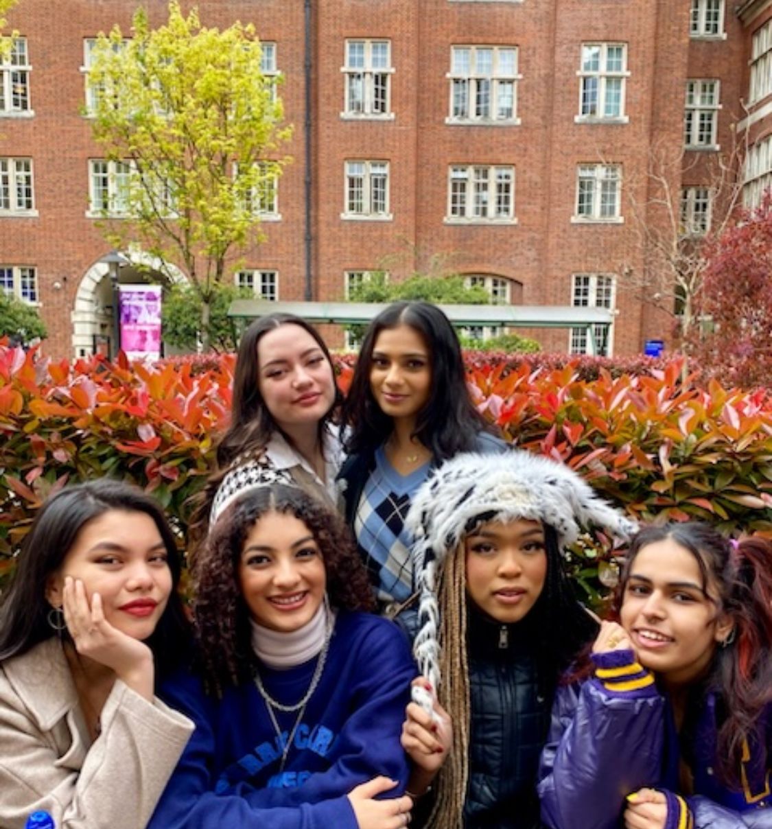 Sneha with her friends at the Student's Union
