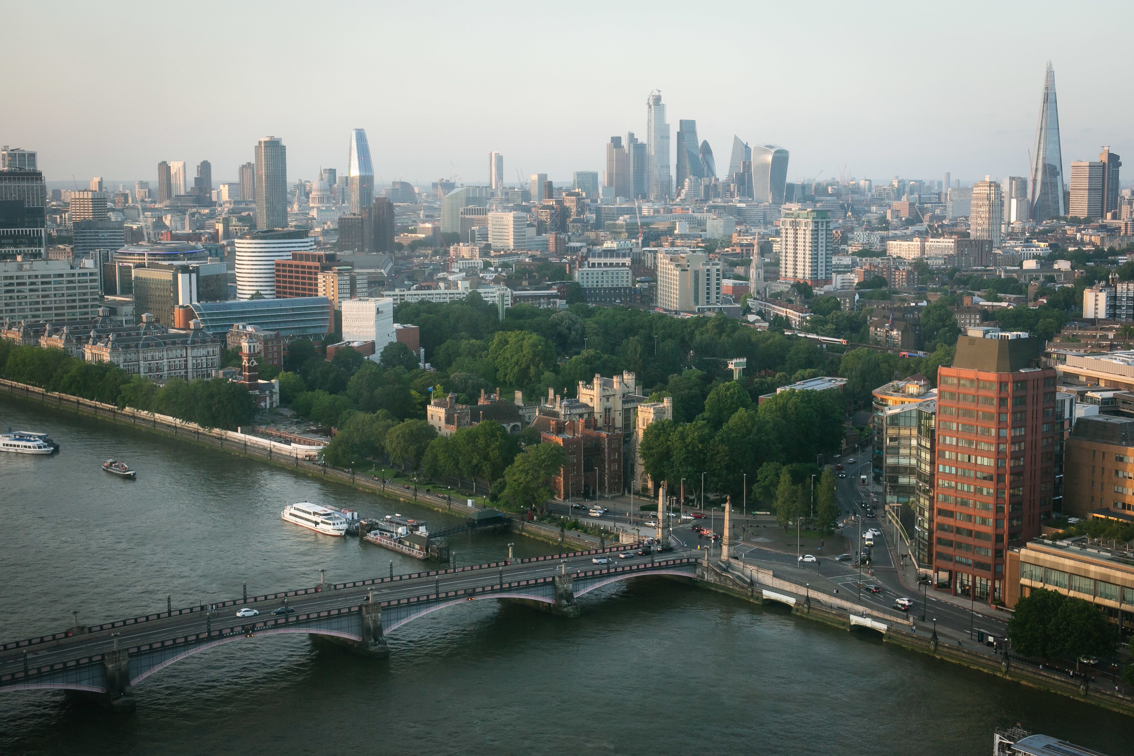 London skyline, including the Shard