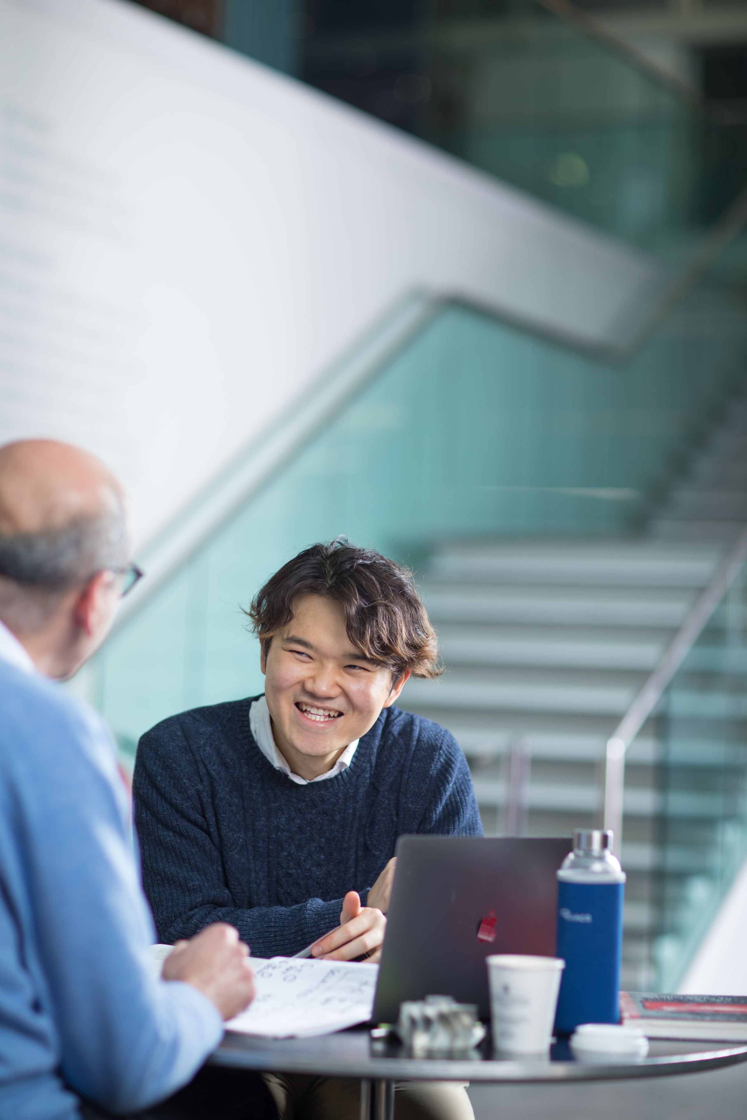 Max (mechanical engineering) talking with his personal tutor.