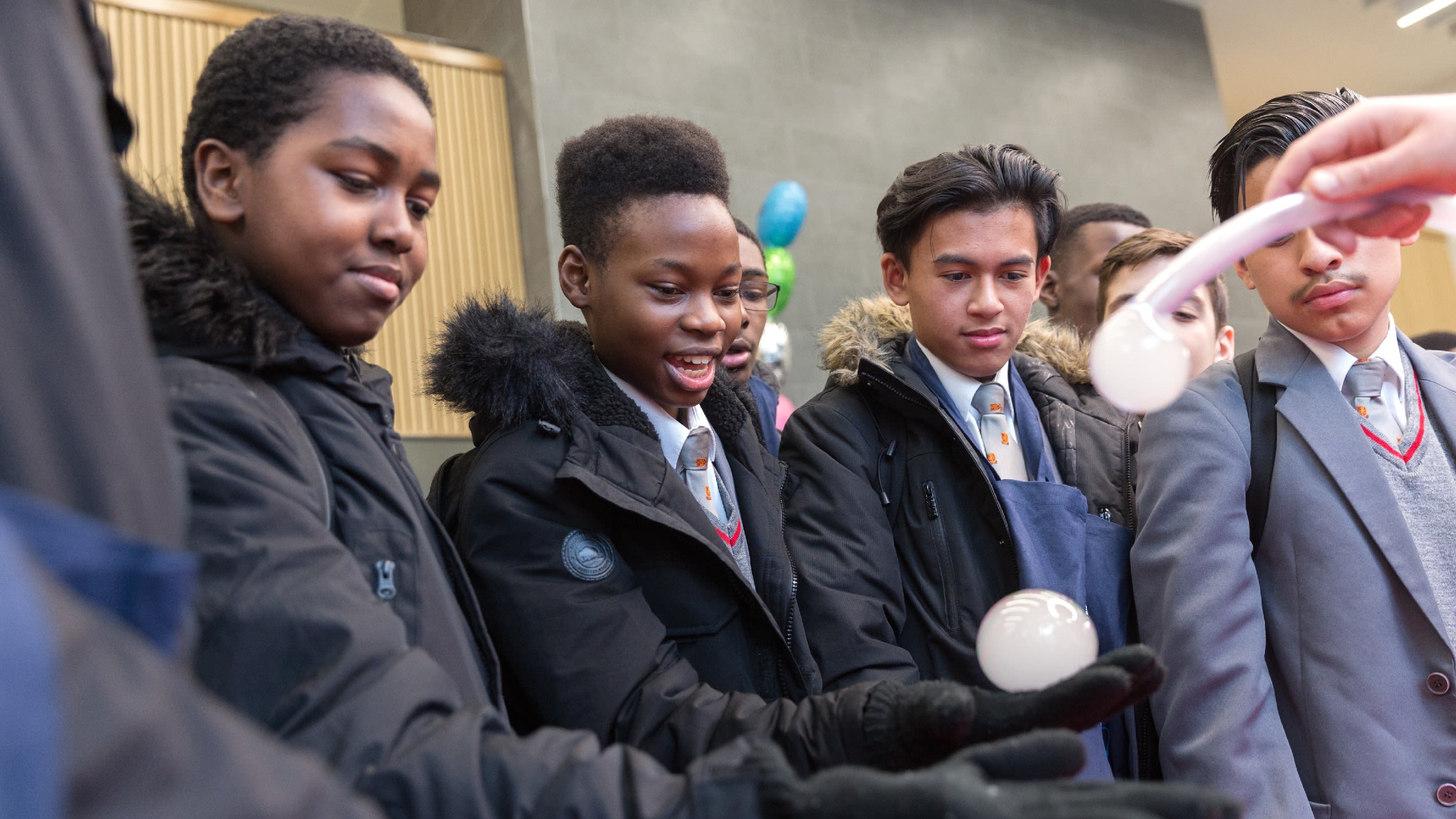 Black students at an outreach event