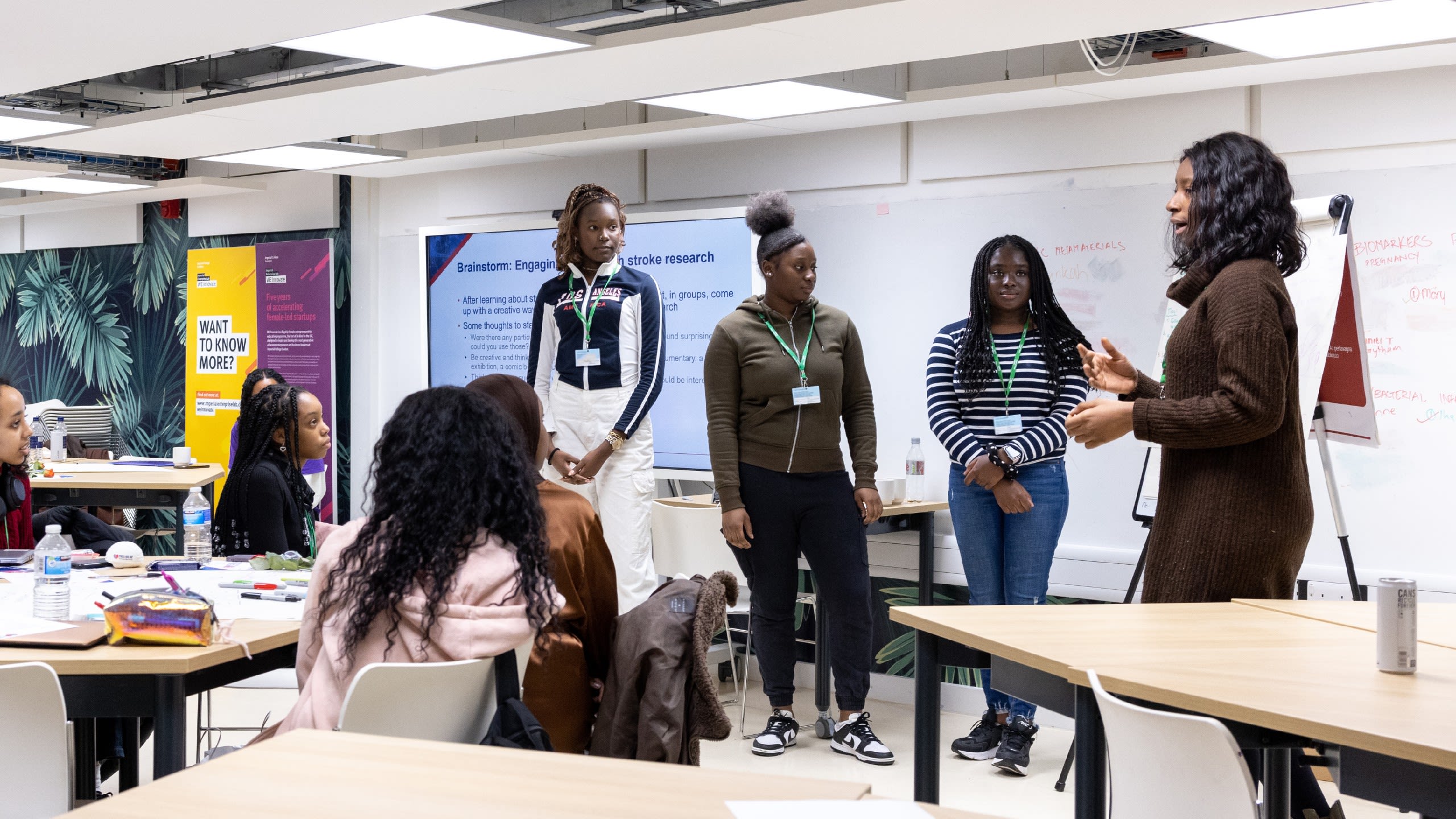 Black students at an outreach workshop