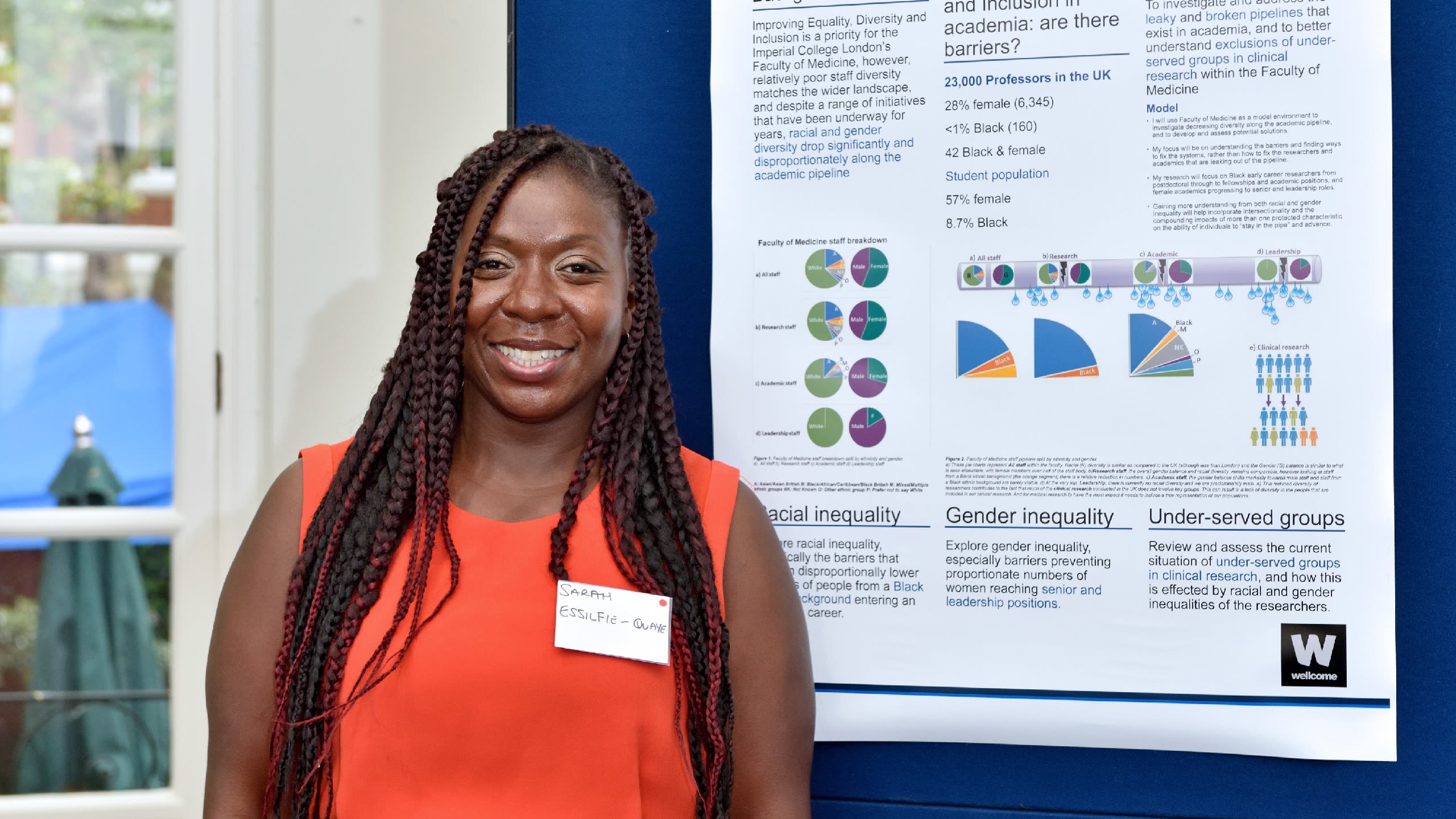 Dr Sarah Essilfie-Quaye presenting a research poster