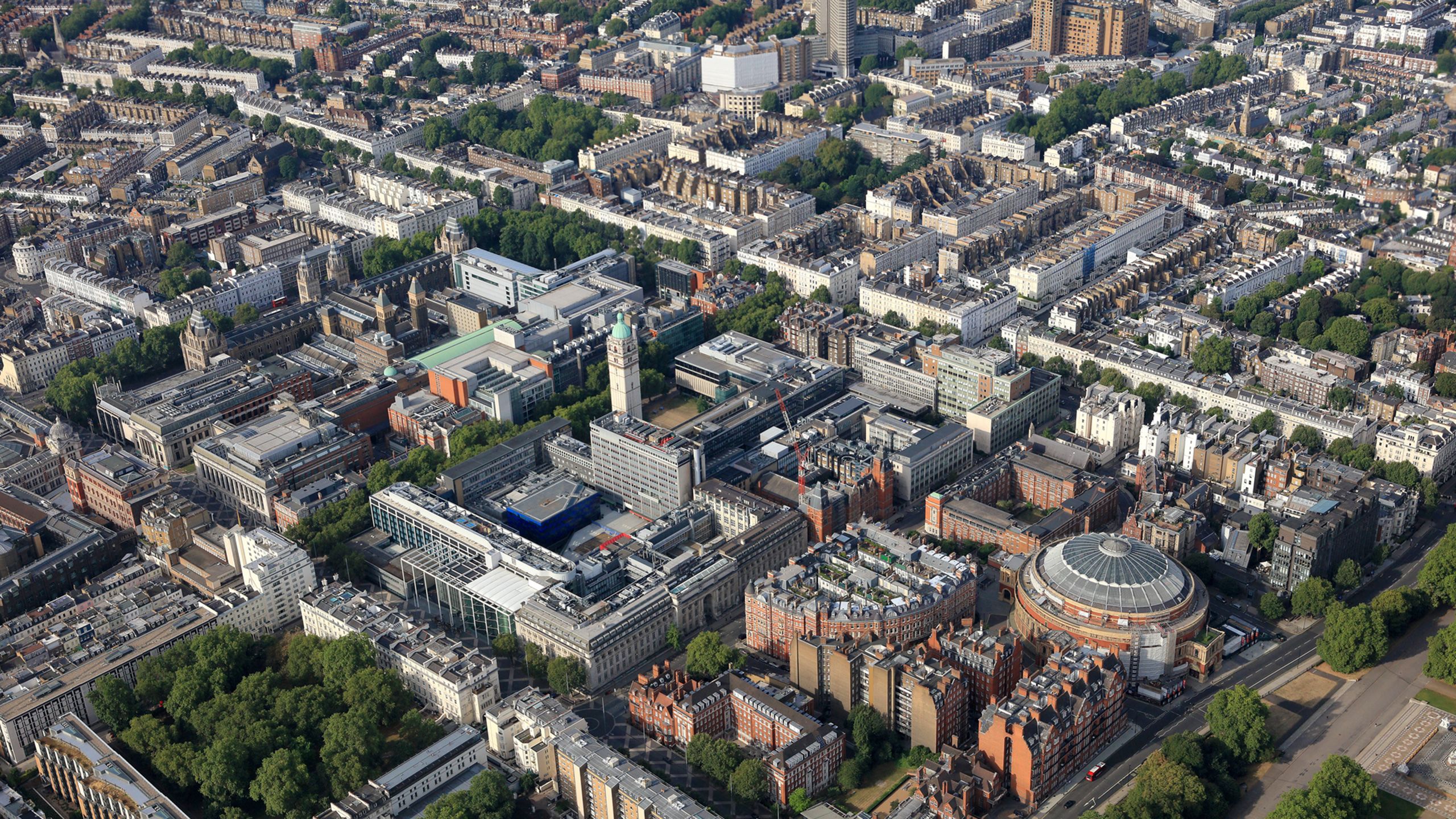 An aerial view of Imperial's South Kensington Campus