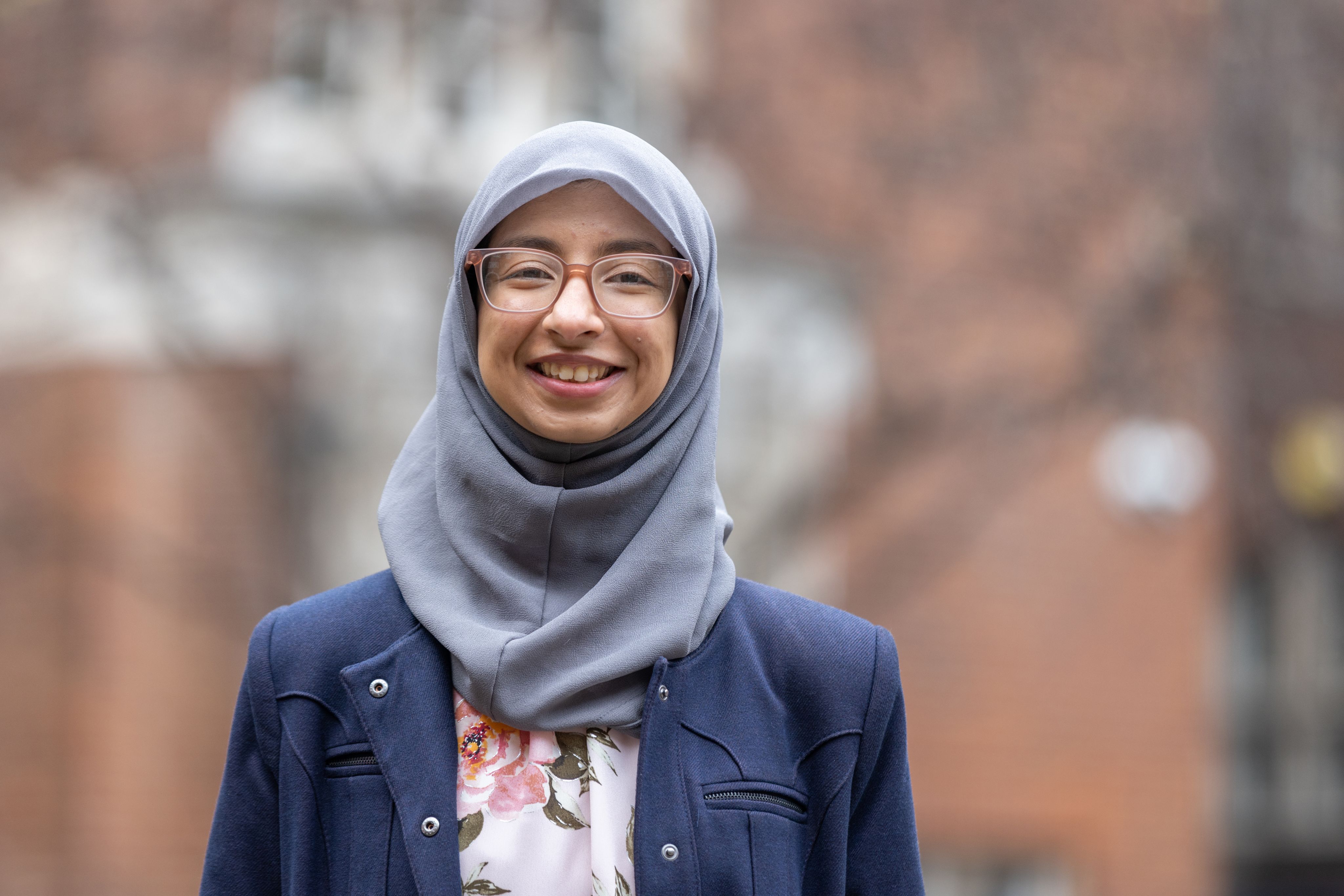 Fatima smiling outside